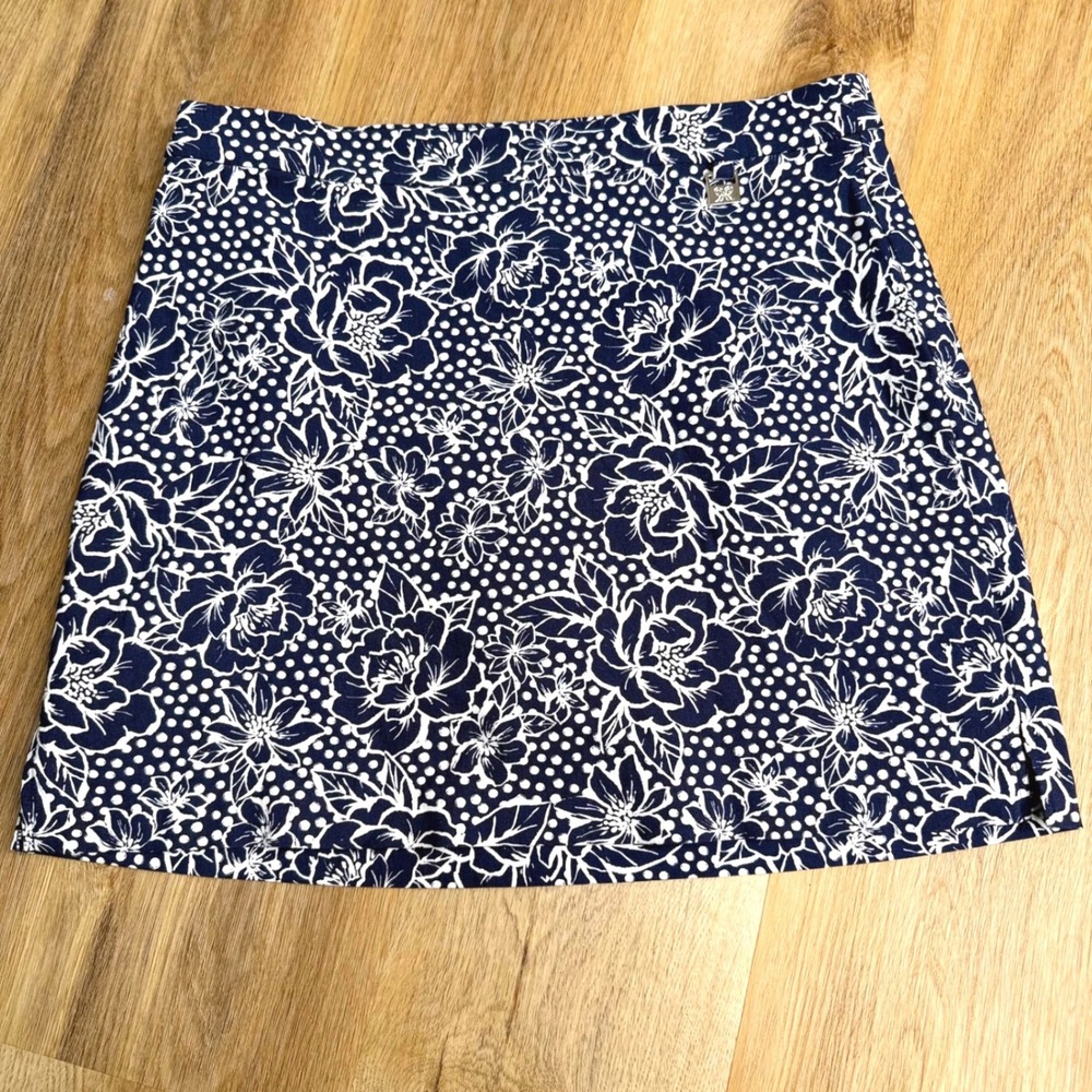 Rafaella (Navy) Floral Polka Dot Active Casual Skort Womens Size‎ M